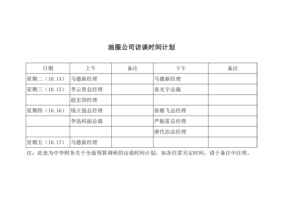 访谈时间计划.xls_第1页
