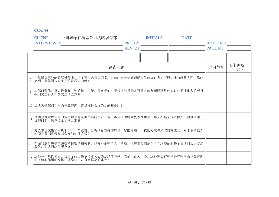 02访谈问卷——战略规划部－刘洁、韩凤君.xls_第2页