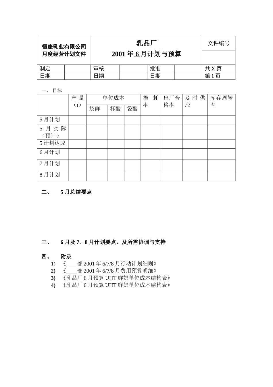 乳品厂6月计划010527.doc_第1页