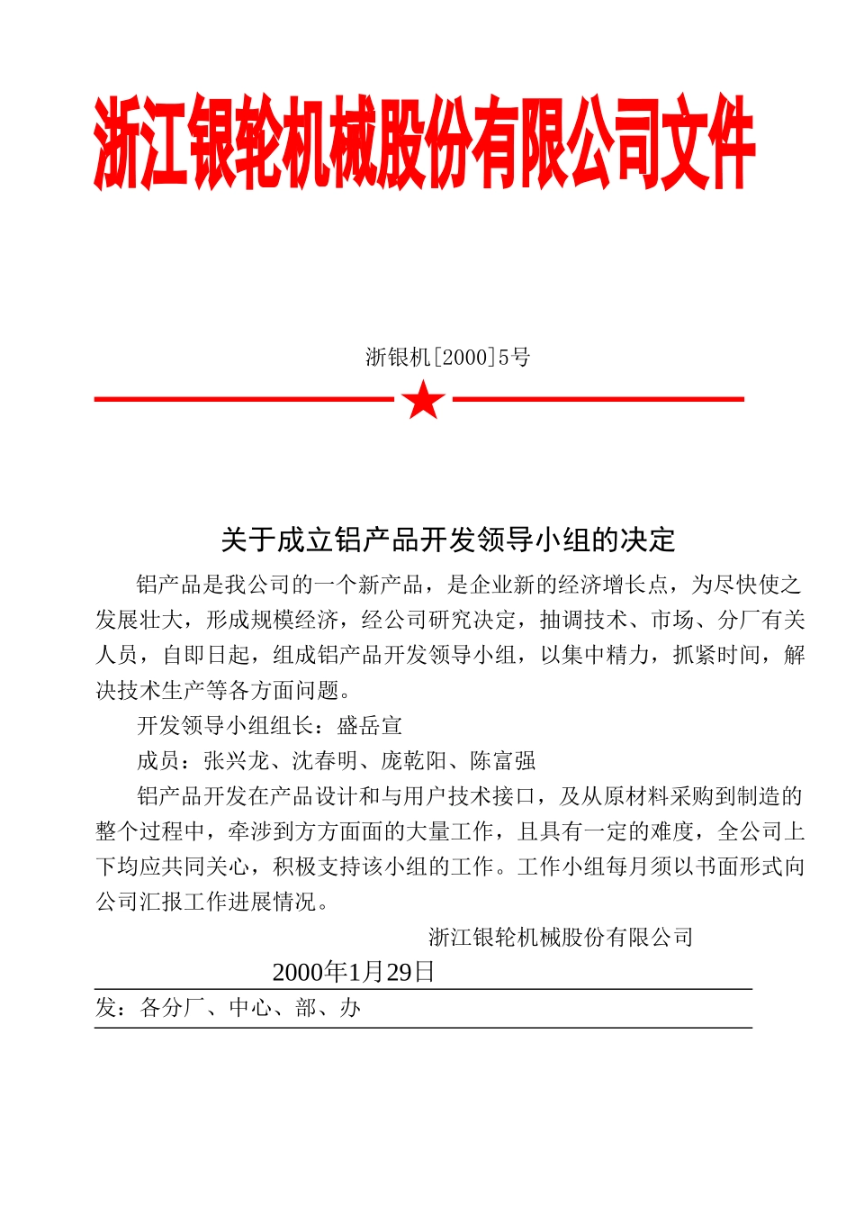 05 关于成立铝产品开发领导小组的决定.doc_第1页
