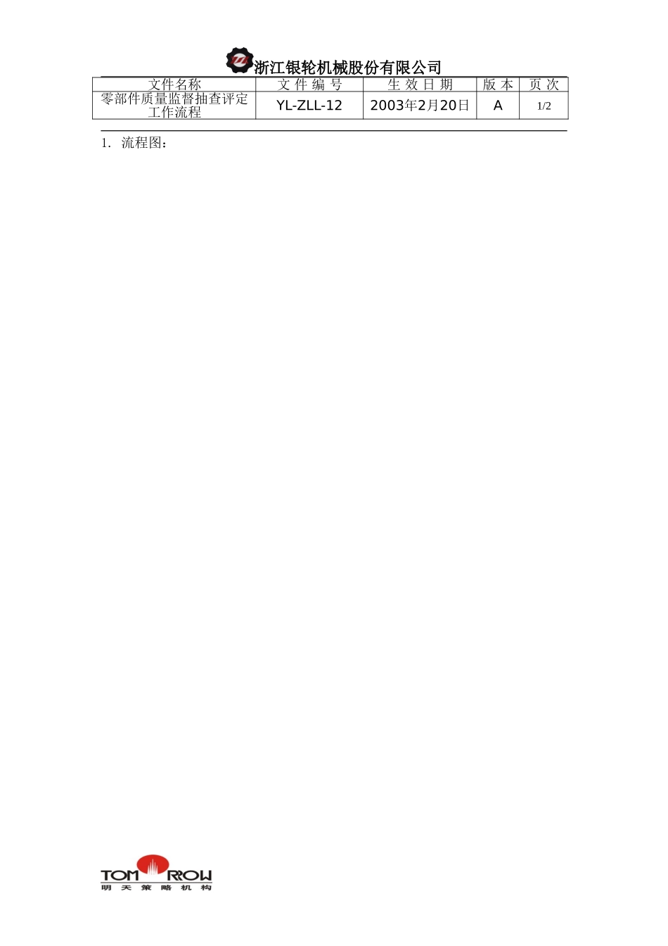 YL-ZLL-12-零部件质量监督抽查及评定工作流程.doc_第1页