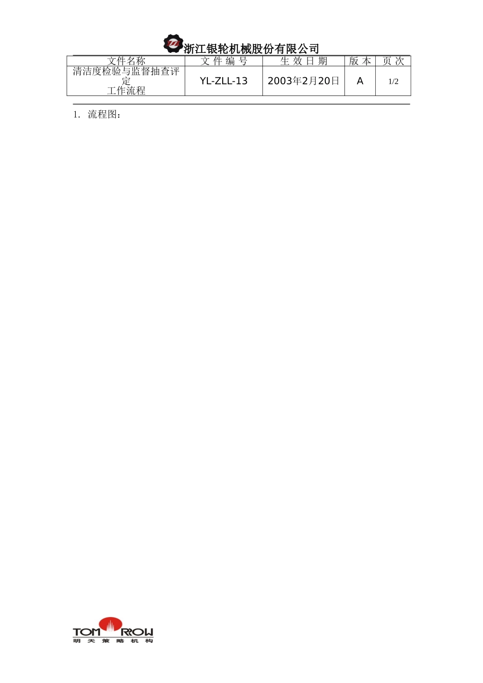 YL-ZLL-13-清洁度检验与监督抽查评定工作流程.doc_第1页