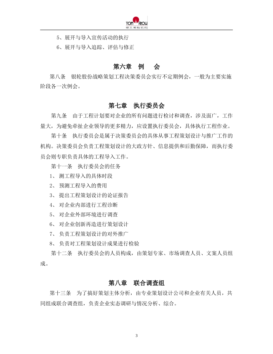 银轮股份战略策划工程章程.doc_第3页
