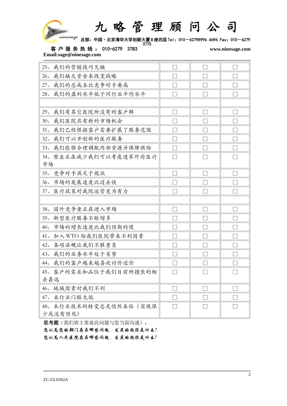 中山市人民医院主任以上领导问卷调查表1.doc_第2页