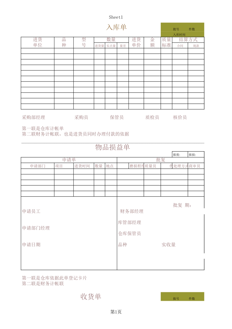 收货单-库存盘点表.XLS_第1页