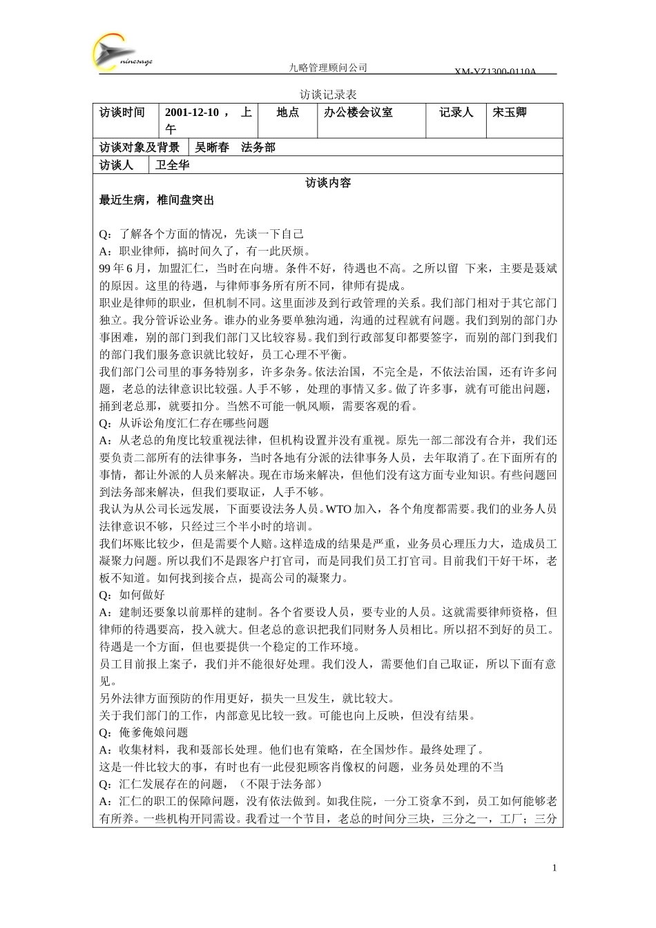 访谈记录表-吴晰春.doc_第1页