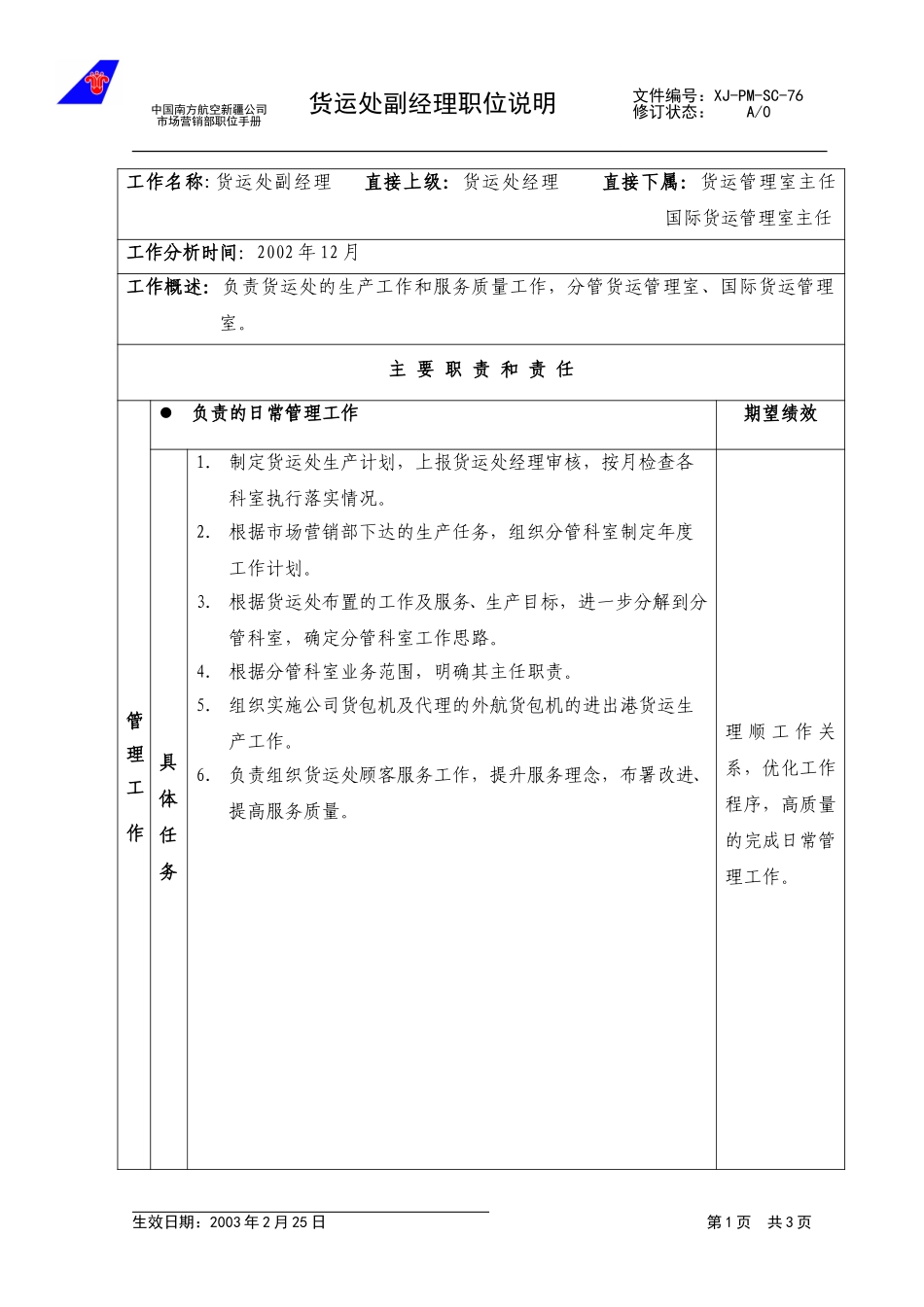 76货运处经副理职位说明.doc_第1页