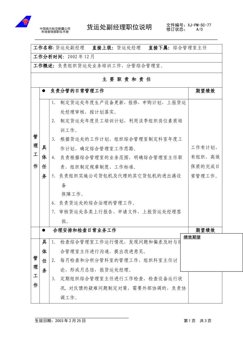 77货运处副经理职位说明.doc_第1页