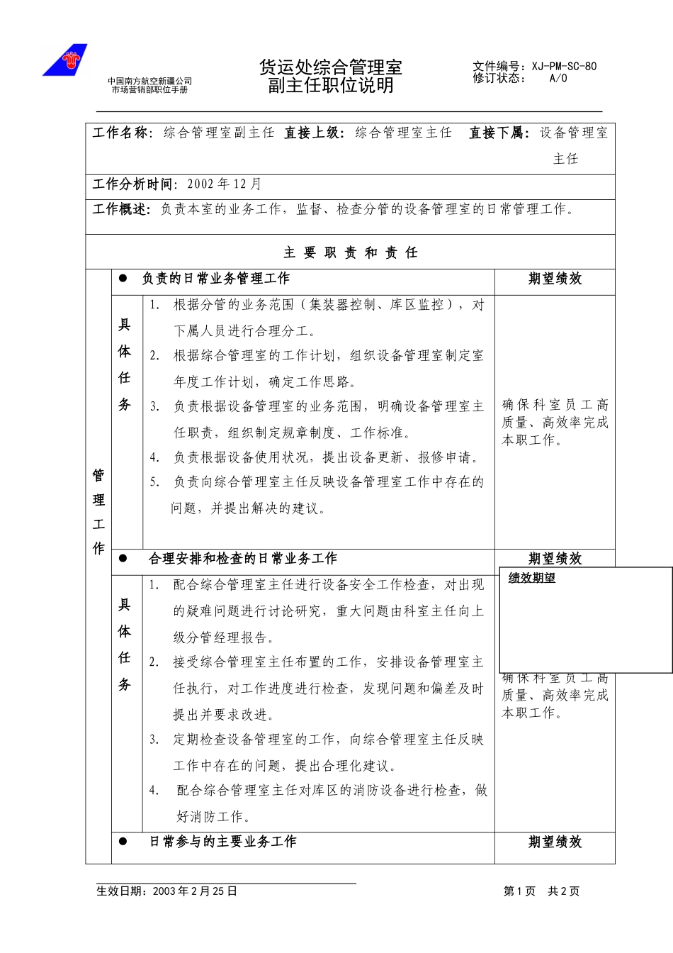 80综合管理室副主任职位说明.doc_第1页
