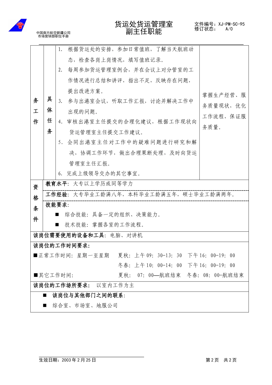 95货运管理室副主任职位说明.doc_第2页