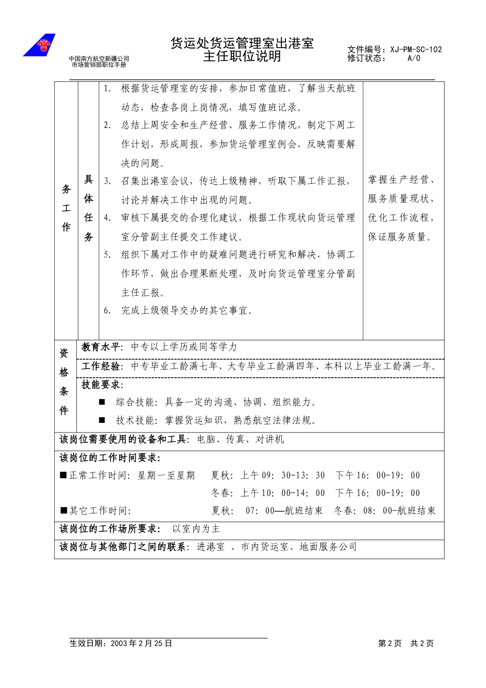 102出港室主任职位说明.doc_第2页