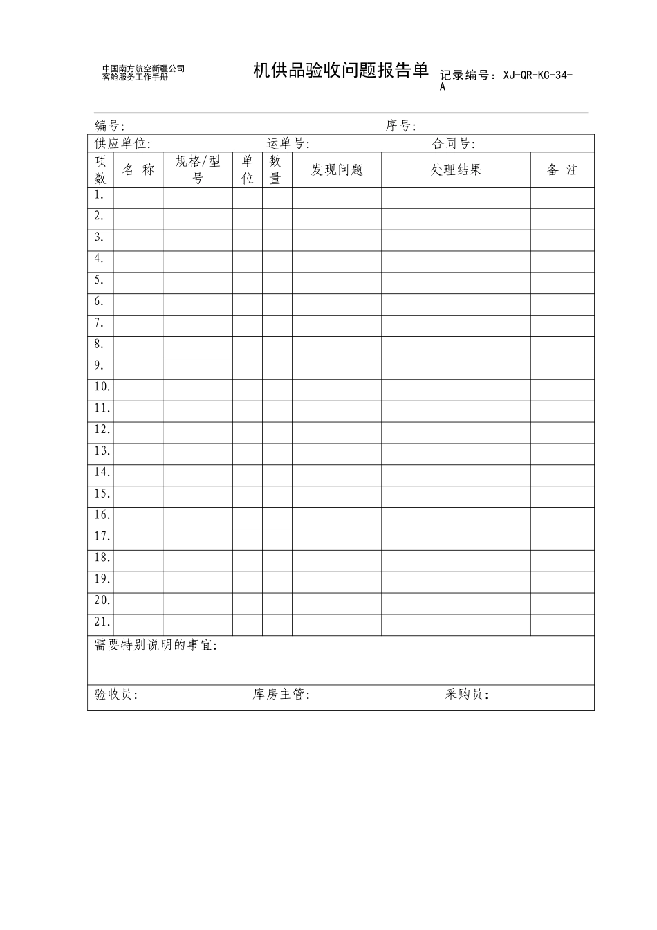 保障中队机供品验收问题报告单.doc_第1页