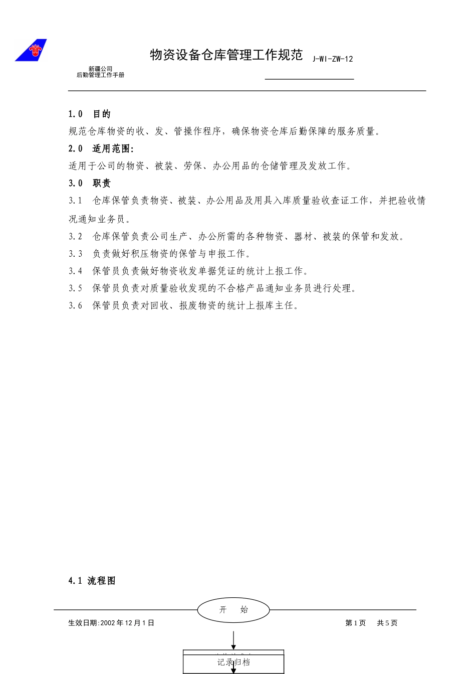12物资设备仓库管理工作规范.doc_第1页