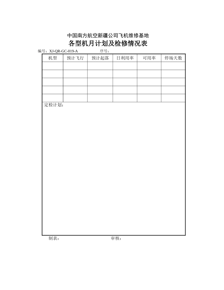 19各型机月计划及检修计划.doc_第1页