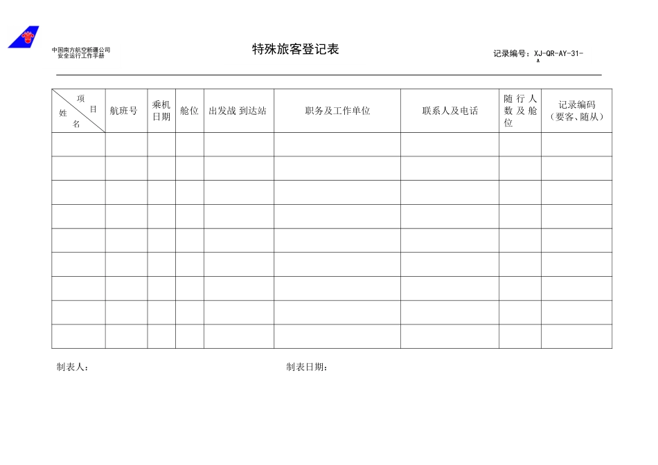 31特殊旅客登记表.doc_第1页