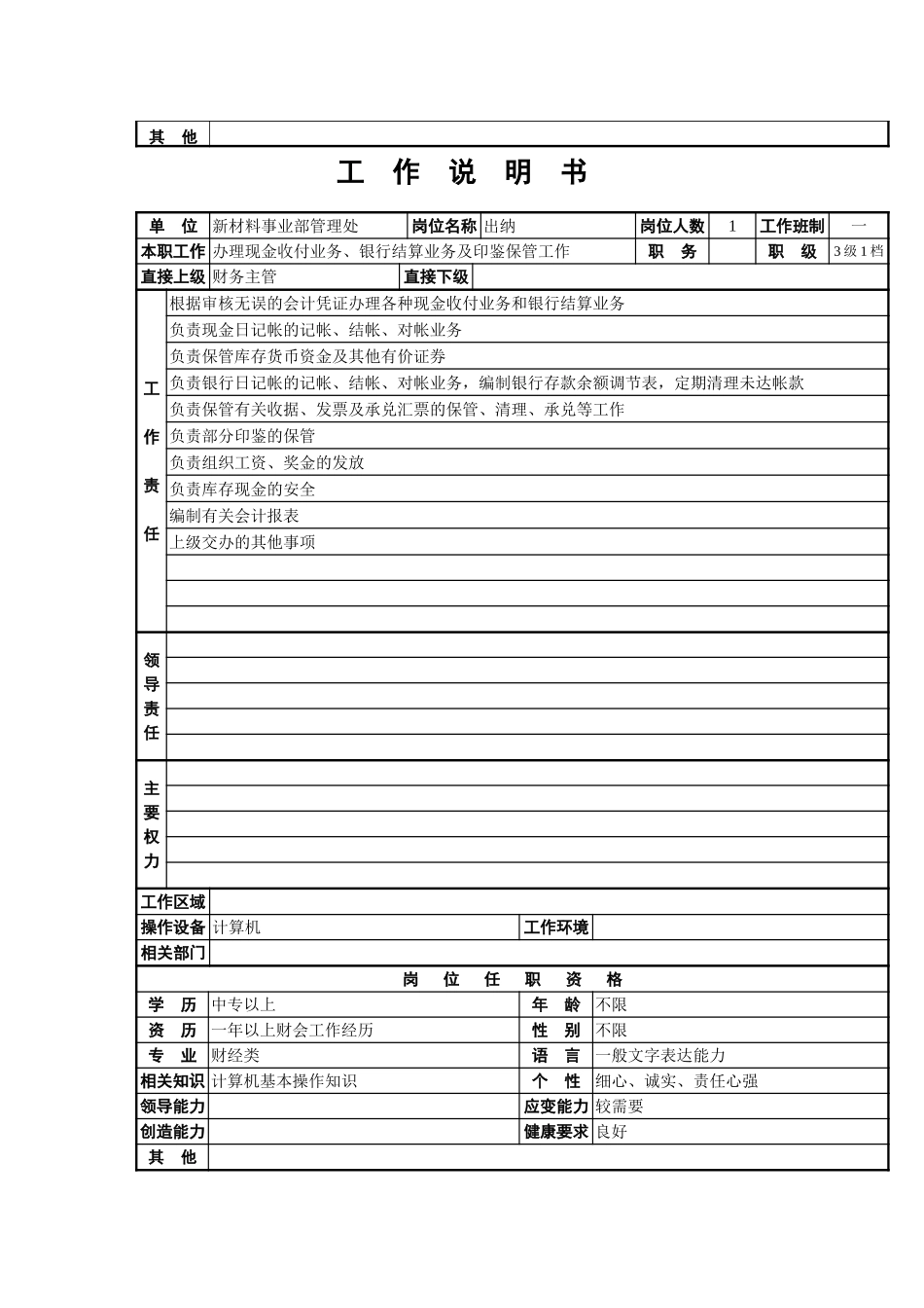 新材料事业部管理处工作说明书.doc_第2页