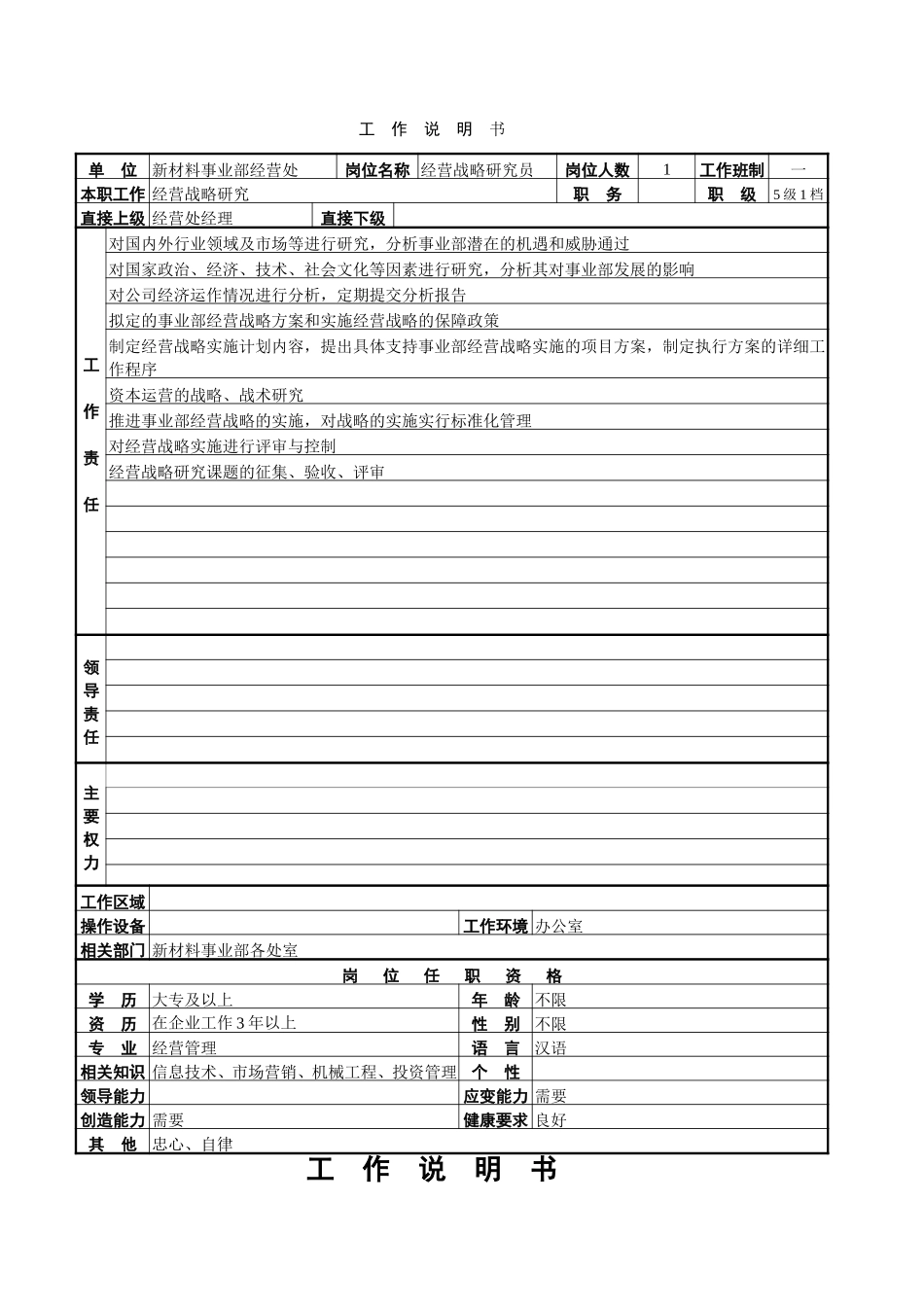 新材料事业部经营处工作说明书.doc_第3页