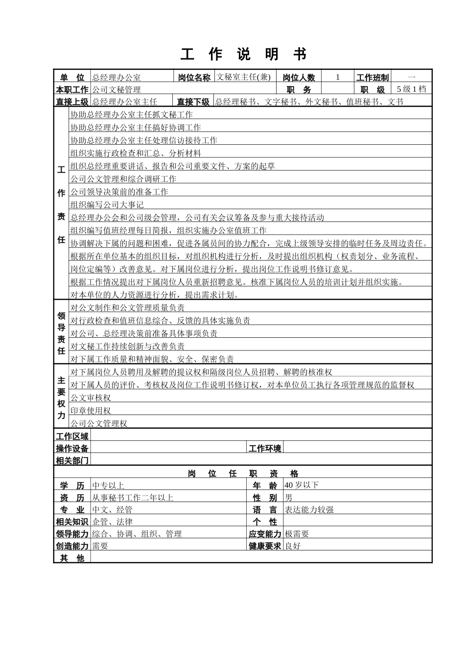 总经理办工作说明书.doc_第1页