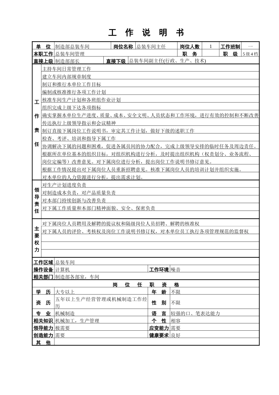 总装车间工作说明书.doc_第1页