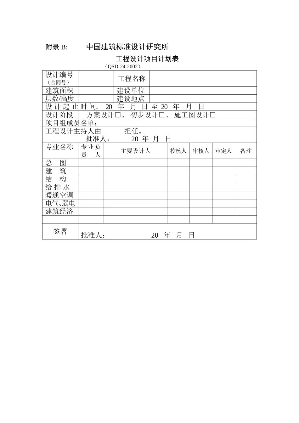 （15附录B）工程项目设计计划表.doc_第1页