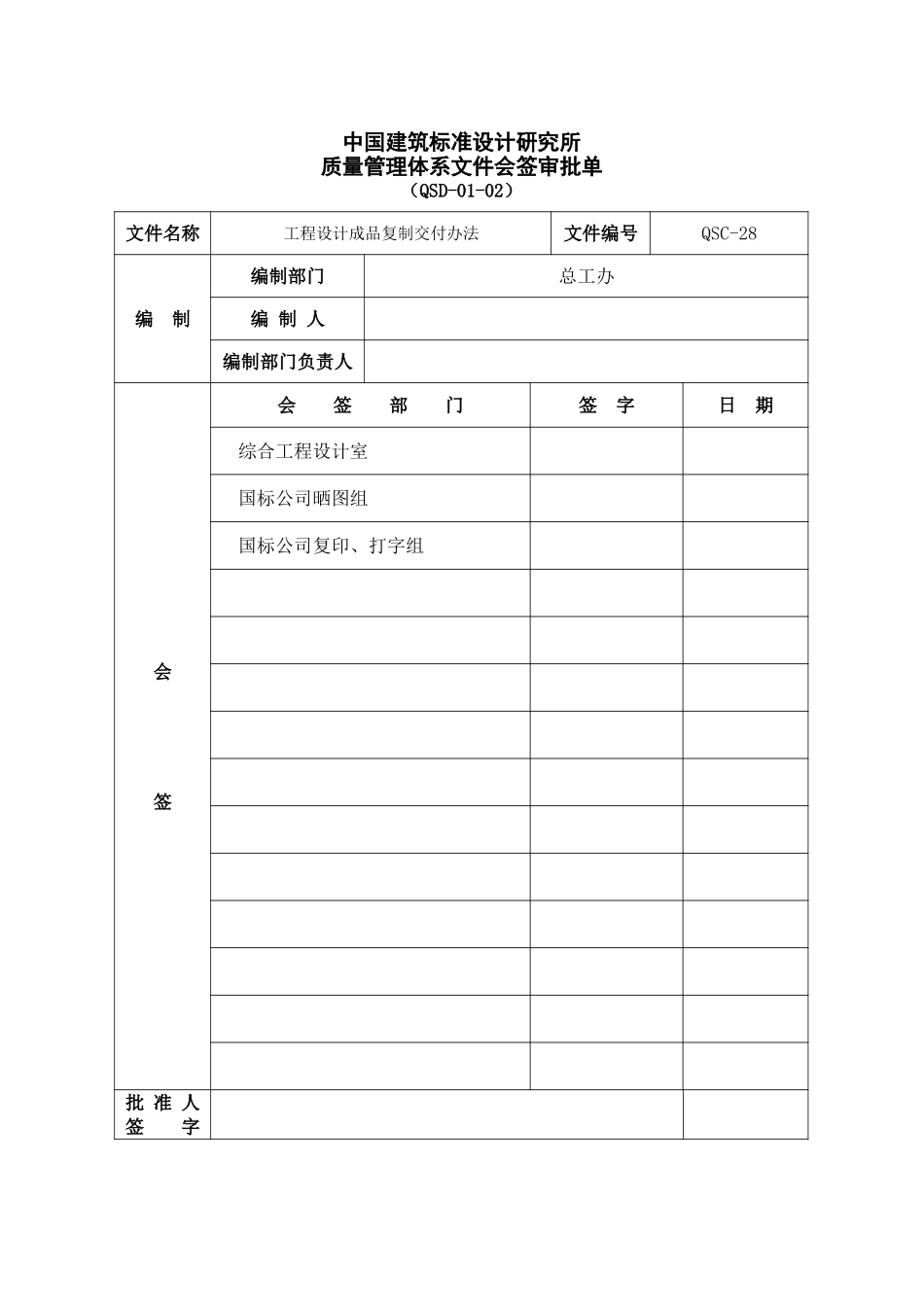 质量管理体系文件会签审批单.doc_第1页