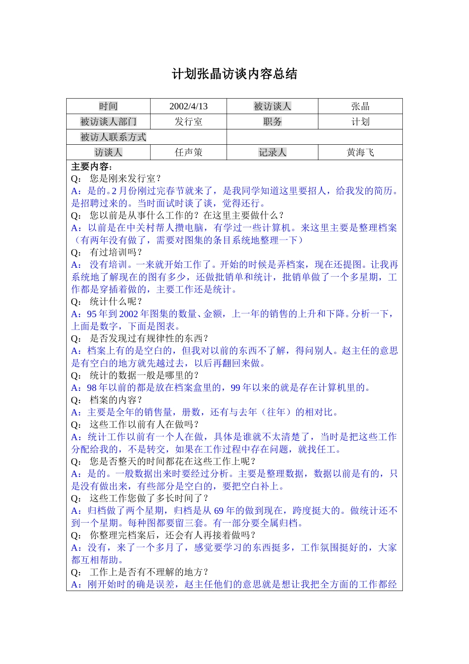 11计划张晶访谈记录0413.doc_第1页