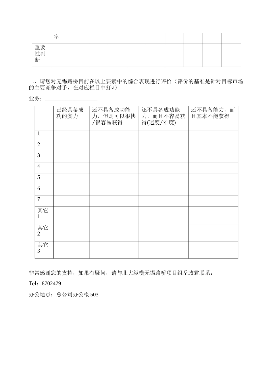 1st业务核心竞争力评估表1.doc_第2页