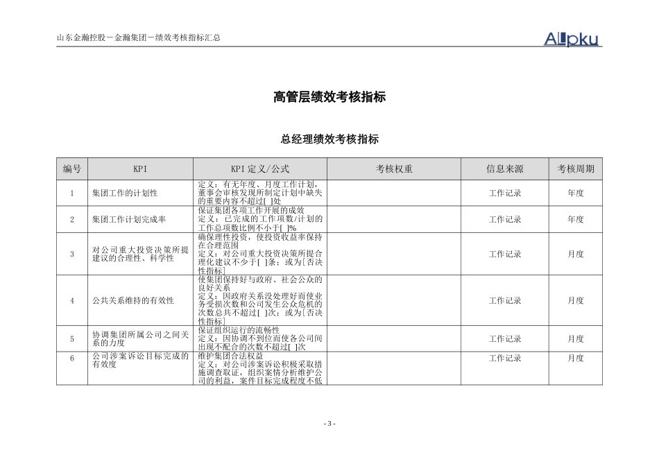 山东金瀚控股－金瀚集团－绩效考核指标库.doc_第3页