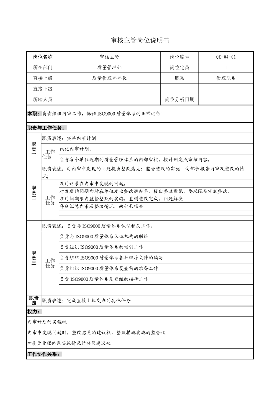 审核主管岗位说明书.doc_第1页
