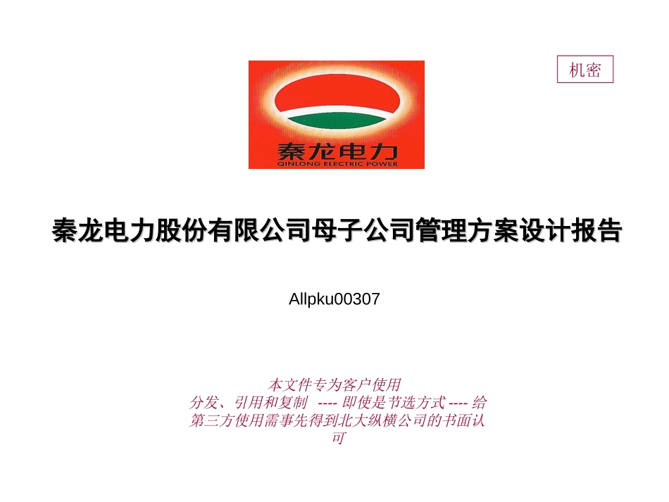 秦龙电力股份有限公司母子公司管理方案设计报告.ppt_第1页