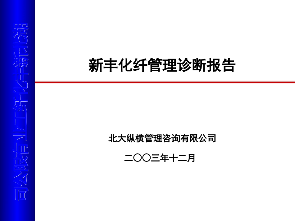 新丰化纤管理诊断报告1205.ppt_第1页