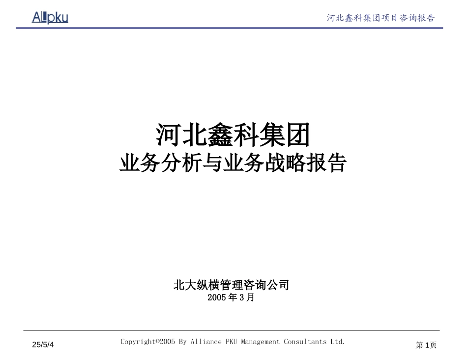 鑫科集团业务分析与业务战略报告.ppt_第1页