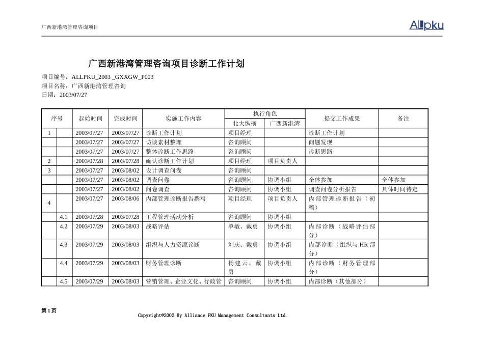 3广西新港湾管理咨询项目诊断工作计划（对内）.doc_第1页