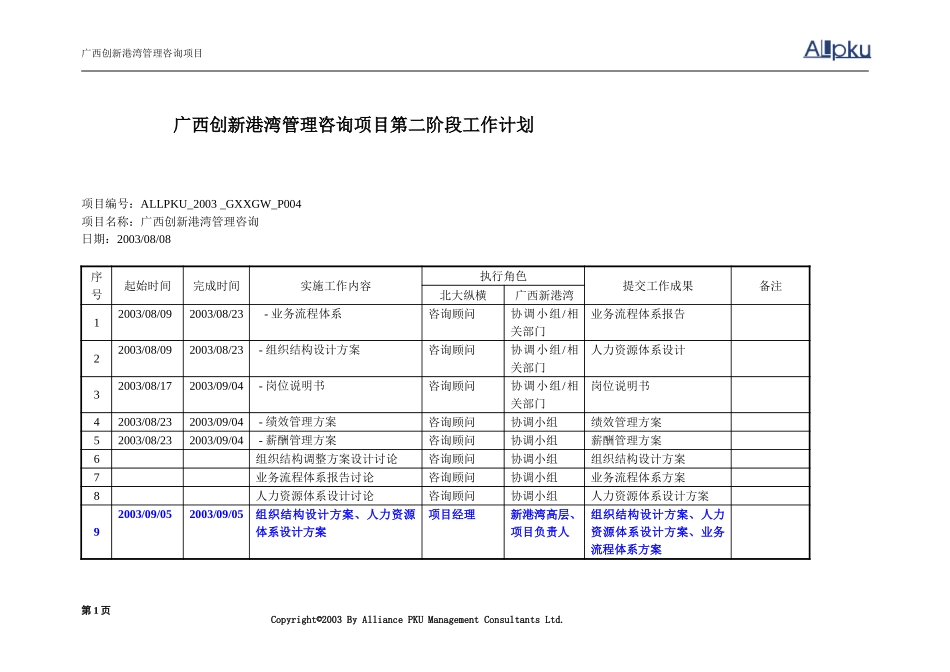 4广西新港湾管理咨询项目第二阶段工作计划.doc_第1页
