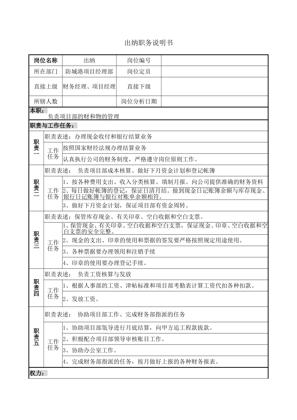 出纳岗位说明书.doc_第1页