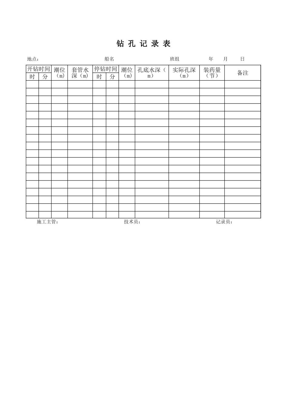 钻孔记录表.xls_第1页