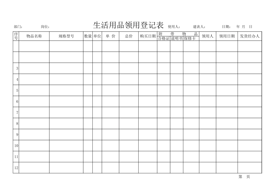 办公用品领用登记.xls_第2页