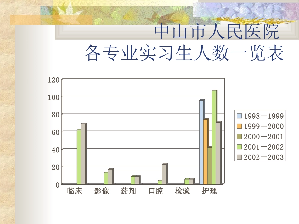 各专业实习生人数一览表.ppt_第1页