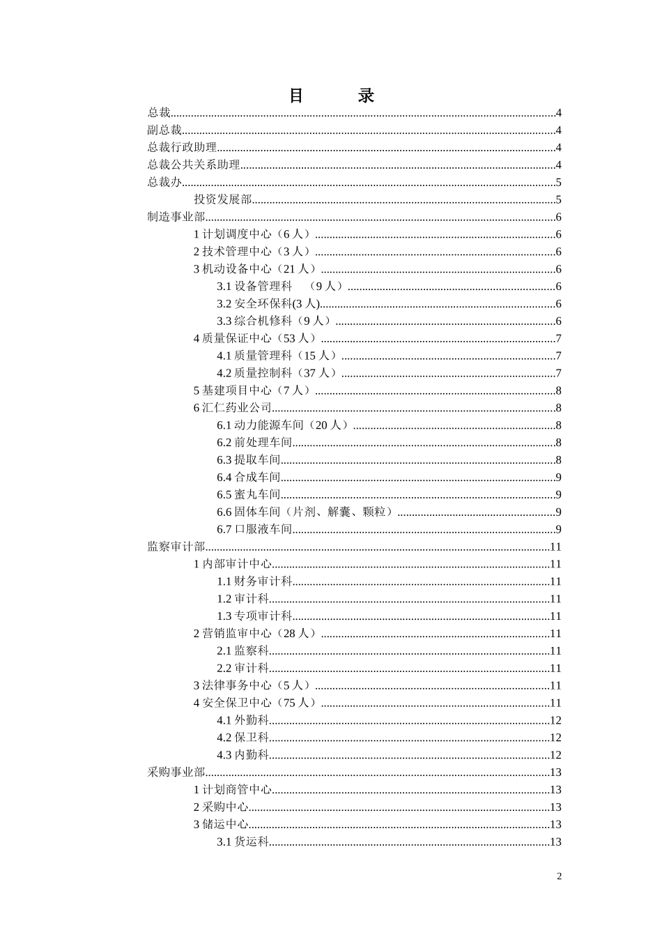 汇仁组织结构设计（岗位设置部分）（集成版）hw0424.doc_第2页