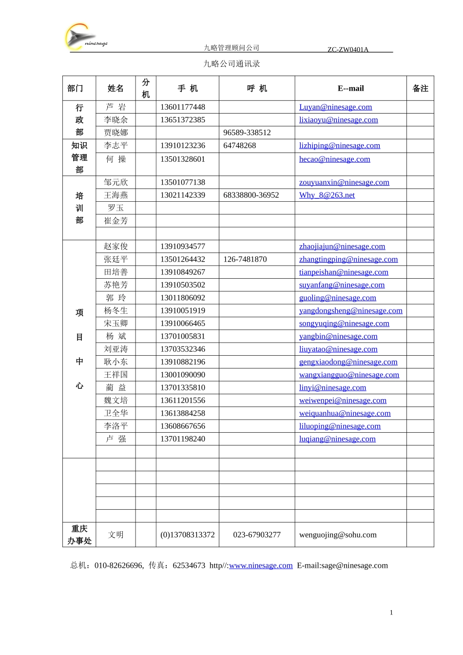 九略公司通讯录.doc_第1页