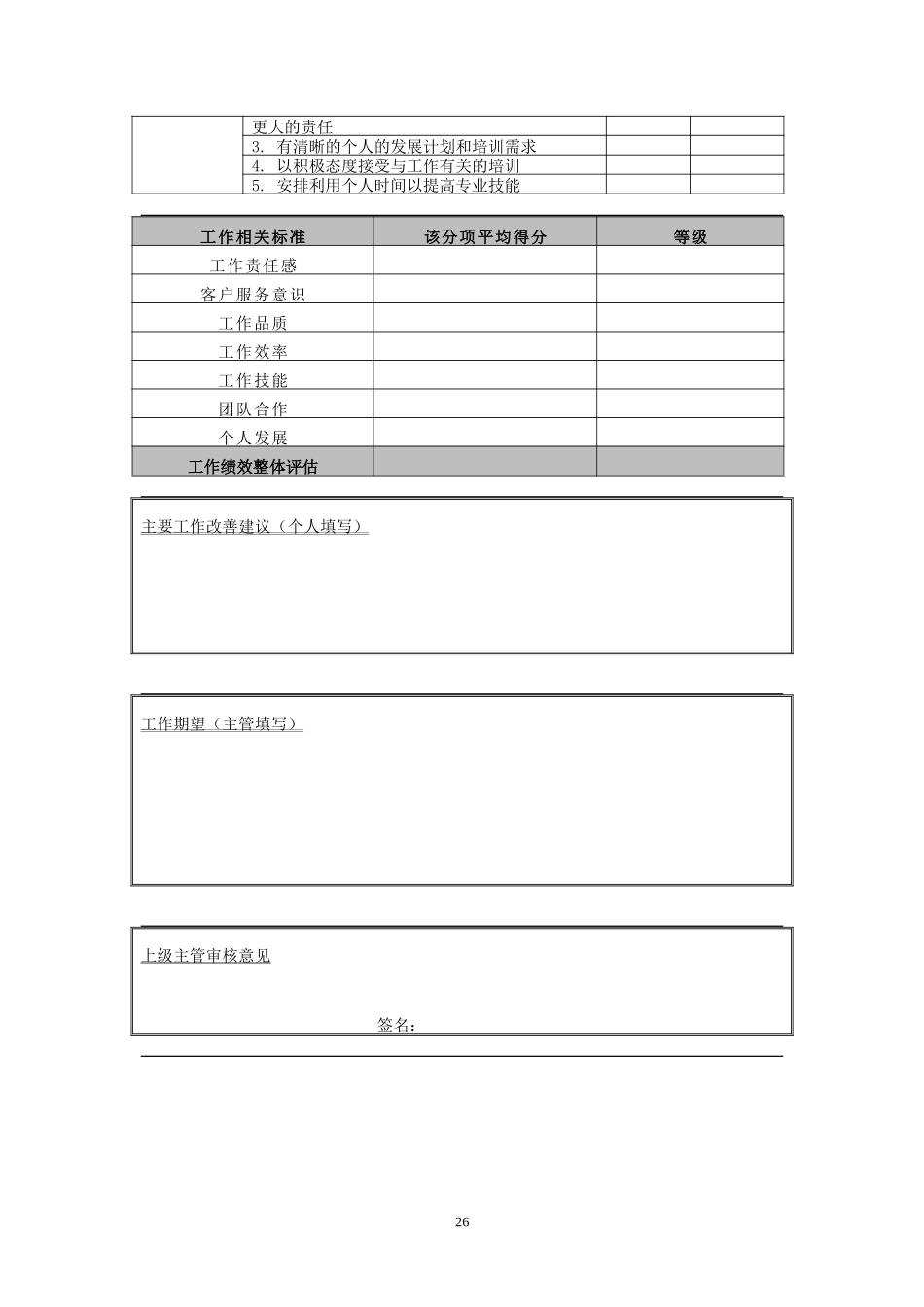 表3：员工工作表现与贡献评估表.DOC_第2页