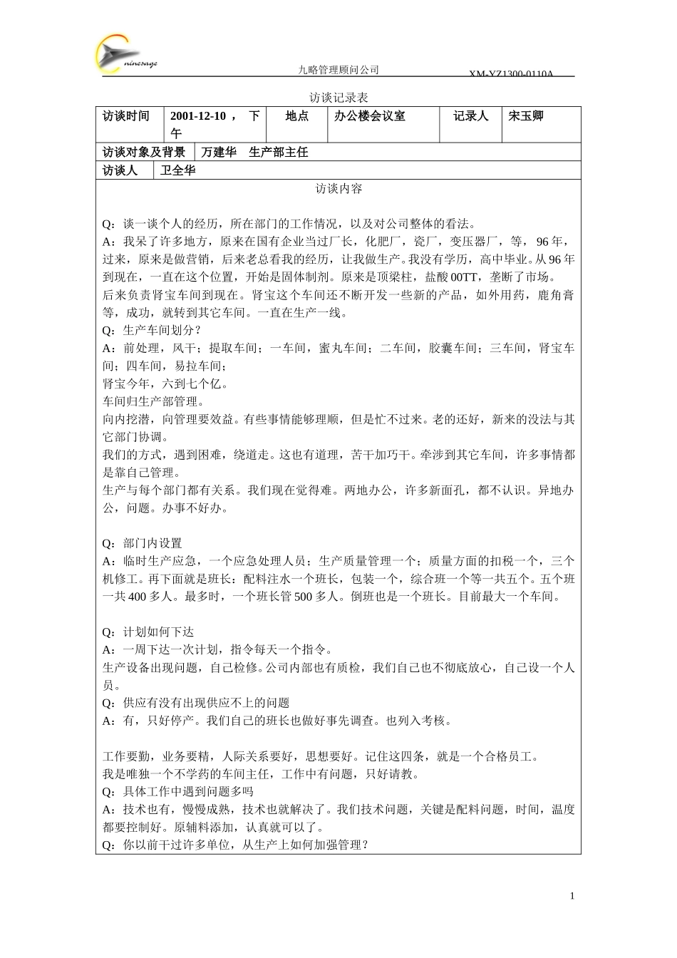 访谈记录表-万建华.doc_第1页