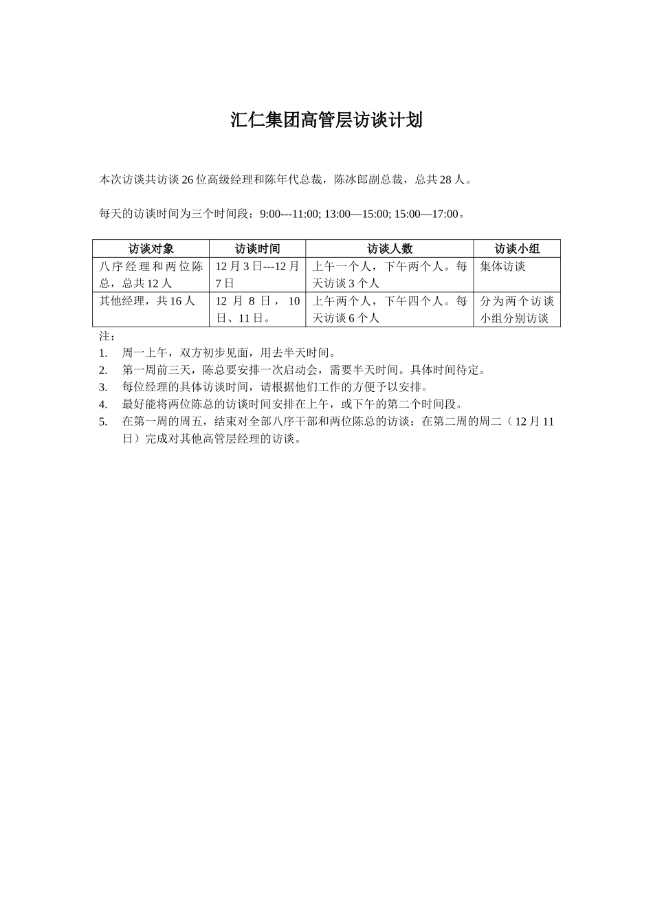 汇仁集团高管层访谈计划.doc_第1页