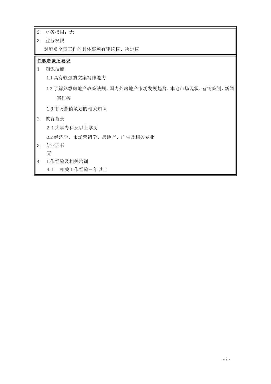 职位说明书——市场部策划员.doc_第2页