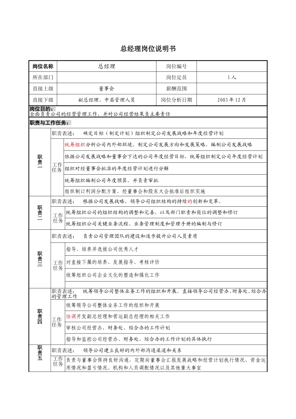 1217-总经理岗位说明书-yzl.doc_第1页