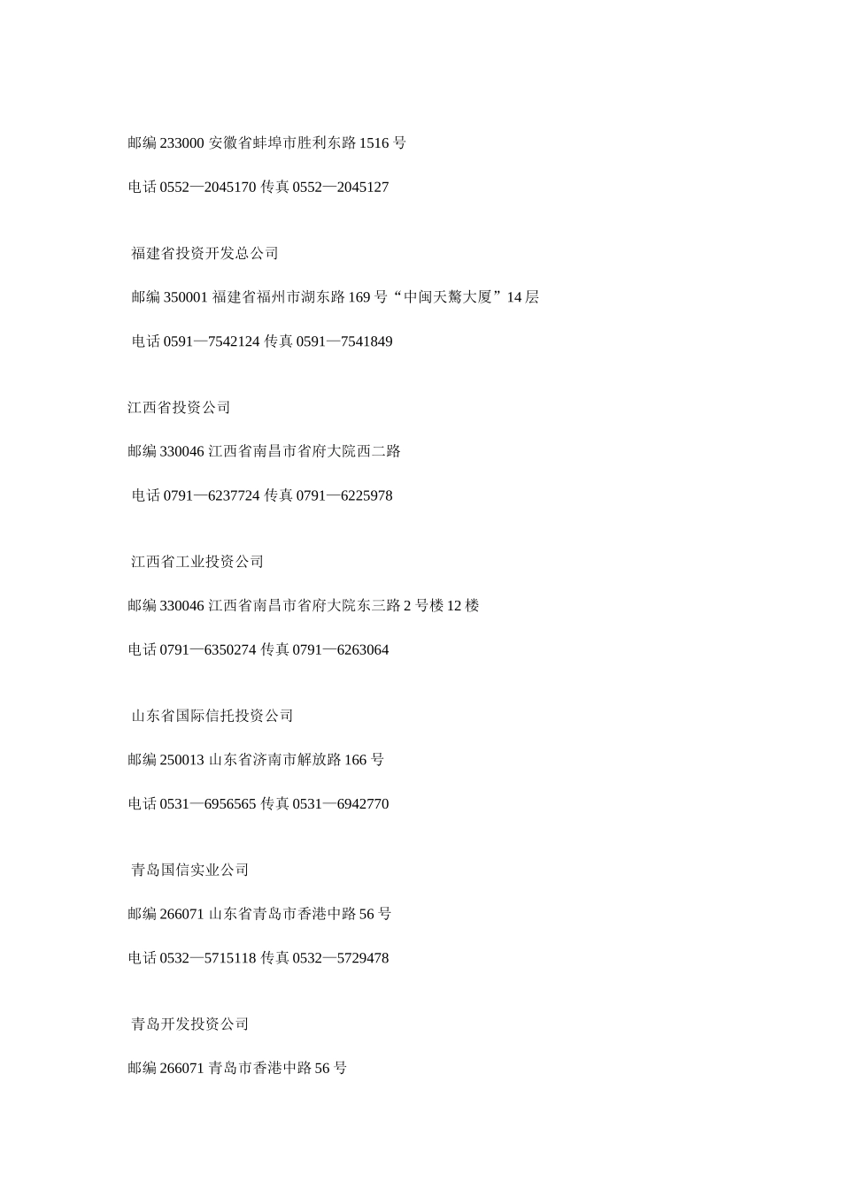 中国各地区投资公司联系方式.doc_第3页