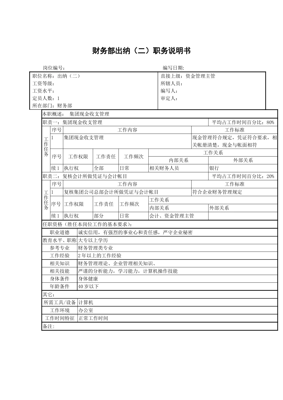 出纳（二）职务说.doc_第1页