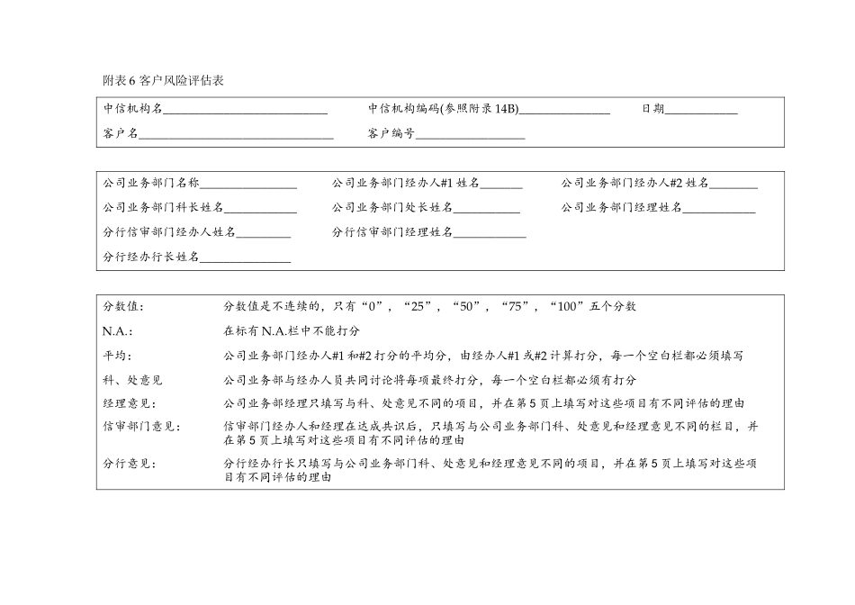 Table 6客户风险评估表.doc_第1页