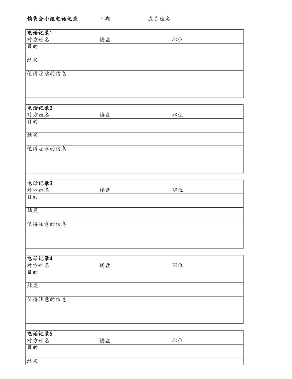 销售分小组电话记录mortgage sales phone log.xls_第2页