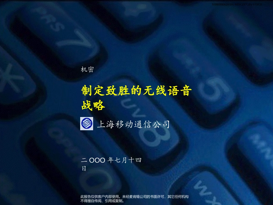 麦肯锡《上海移动通信：制定致胜的无线语音战略》155页.ppt_第1页